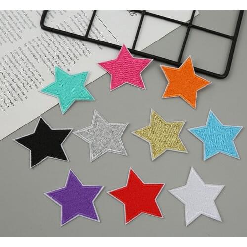 3D Five-Pointed Star Patches Embroidery Badges Iron on for Clothes Patch Stickers DIY Jeans Bags Hat Shirt Alphabet Accessories