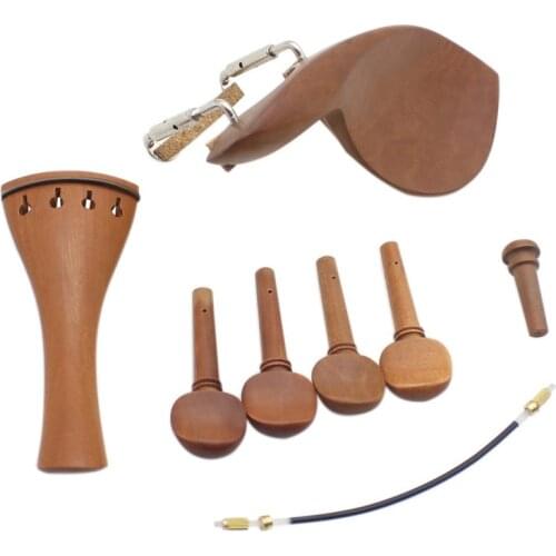 4/4 Violin Chin Rest Chinrest Jujube Wood with Tuning Peg Tailpiece Tailgut Endpin Violin Accessory Kit