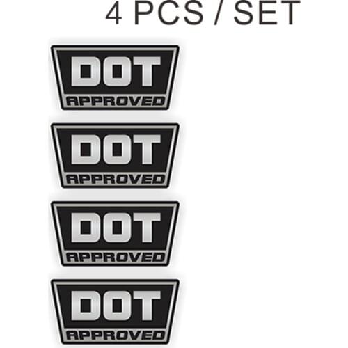 4 Pcs DOT Approved Motorcycle Bike Helmet Stickers Decals Labels D.O.T. 3D Styling Decorate,5cm