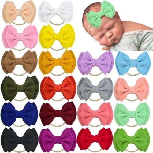 4 pcs/lot, 4.7 inch Big bow nylon headband or hair clips, messy bow Schoolgirl Bow headbands baby shower gift