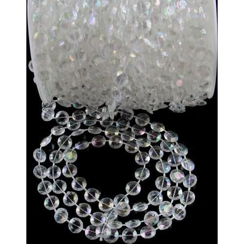 30meters/Roll AB Color 10mm Acrylic Diamond Beads Garland Chain For Wedding Home Christmas Decoration