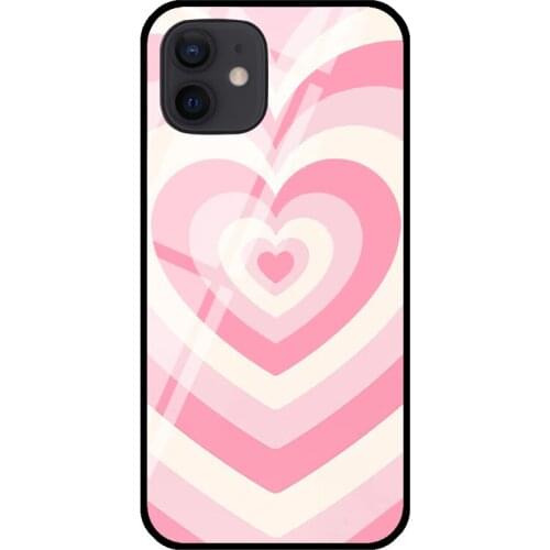 Rose Latte Tempered Glass Phone Case For iPhone 12 mini 11 Pro Max XS X XR 7 8 Plus SE 2020 Coque