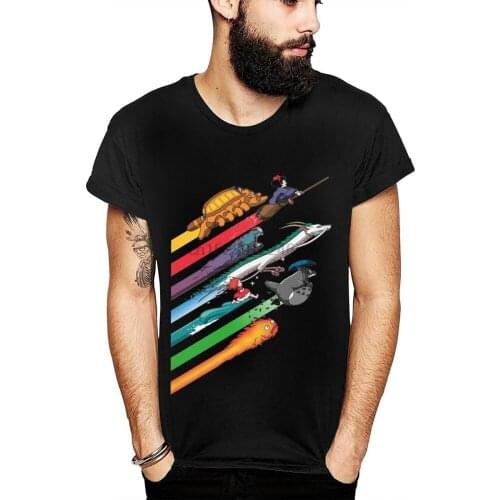 Spirited Away Ponyo My Neighbor Totoro Catbus KikiS Delivery Service T Shirt Studio Ghibli Hayao Miyazaki Anime T-Shirt