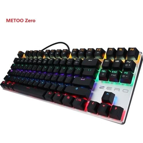 METOO Zero Mechanical 87/104 Keys Black Blue Red Switch Gaming Teclado for Desktop Laptop