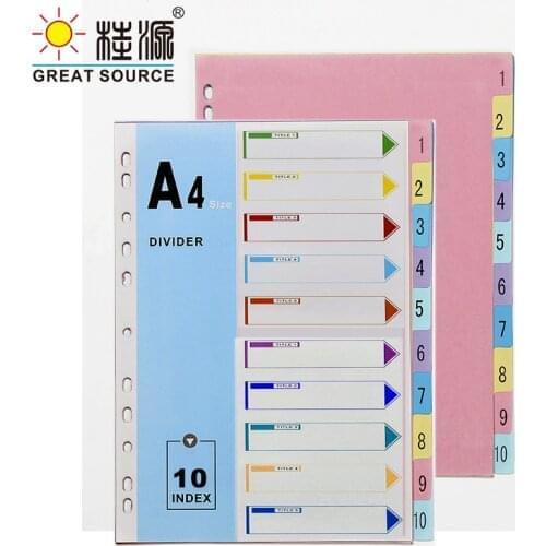 A4 Planner Index 11 Holes 10 Dividers Per Set Colorful CardBoard Index Card For Loose Leaf Paper File Folder Dividers(3 Sets)