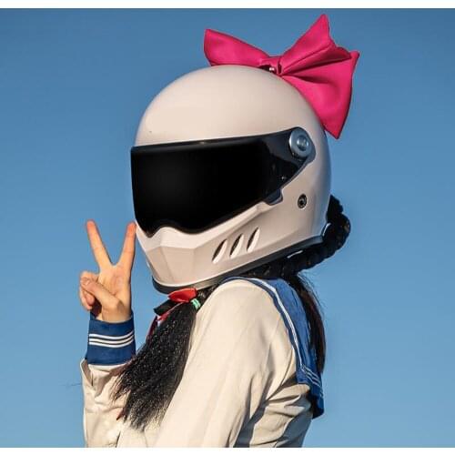 Vintage Motorcycle Helmet Moto Braid Motorbike Retro Helmet Personality Full Face Helmet Motocross Riding Capacete Casque Summer