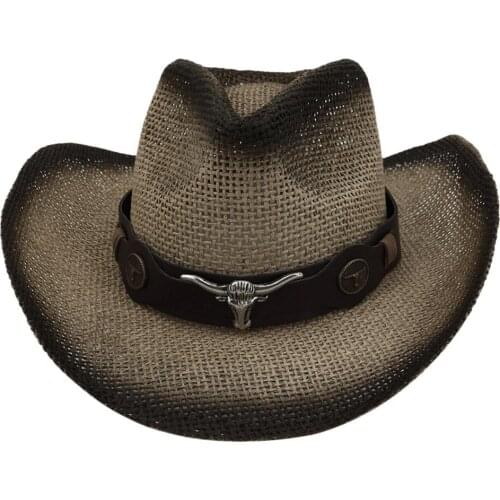 Men Women Retro Western Cowboy Riding Hat Leather Belt Wide Cap Hat Patchwork Cowboy Hats Chapeu New 2020 Кепка Мужская #p5