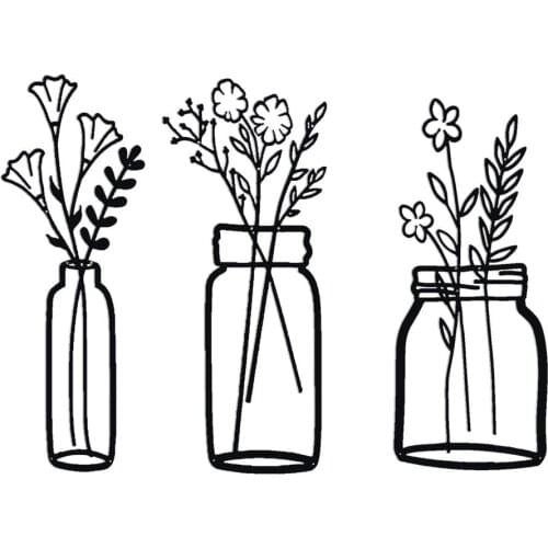 30x25CM Soft Art Interior Metal Vase Flower Household Hanging Wall Sculpture Flower Vase Silhouette Mount Wall Hanging Ornament