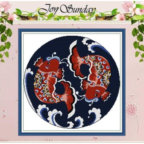 Auspicious carp animals Counted Cross Stitch Handmade Cross Stitch 11CT 14CT printed Cross Stitch Kits Embroidery for Needlework