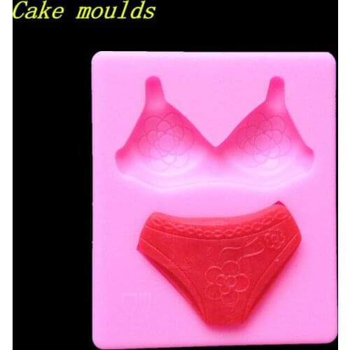 Wholesale Silicone mold K299 Mini Sexy underwear shape Decoartion Fondant cake mould Baking mold