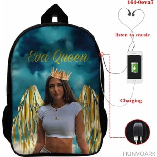 Eva Queen 16 Inch Women School Bags Orthopedic Backpack School Boys Girls Mochila Fashion 3d Eva Queen Print Bags Usb Charging