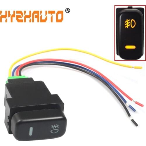 HYZHAUTO 1Pcs 4 Wires Car Fog Lights Switch For Mitsubishi Pajero Triton ASX Lancer 5Pin ON-OFF Button DC12V