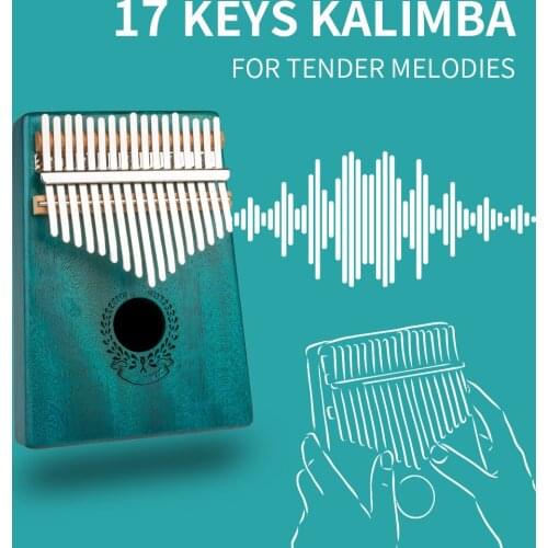 Kalimba 17 Keys Thumb Piano Solid Wood Portable Mahogany Wooden African Kalimba Finger Piano Keyboard Instrument