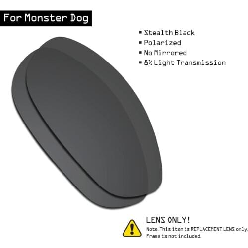 SmartVLT Polarized Sunglasses Replacement Lenses for Oakley Monster Dog - Stealth Black