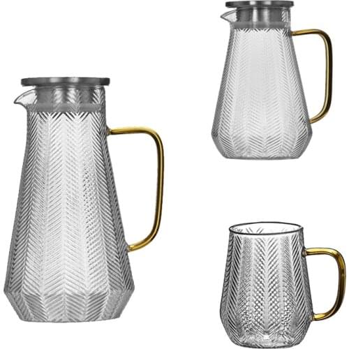 Transparent Glass Water Jug Cold Water Kettle,Juice Tea Pot,Glass Water Pitcher