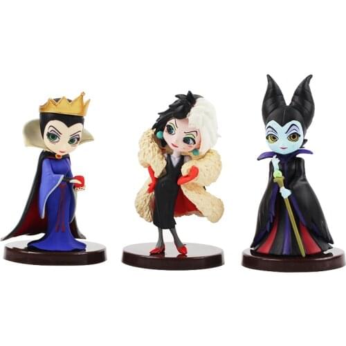 QPosket Characters Q Posket Petit Villains Evil Queen Maleficent Cruella De Vil PVC Action Figure Collectible Model Toy 3pcs/set