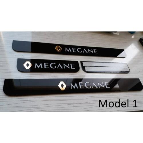 Renault Reno Megane 4 3 2 1 Plexiglass Car Door Sill Pad Door Foot Kit (4 Piece) plate pedal cover car accessories