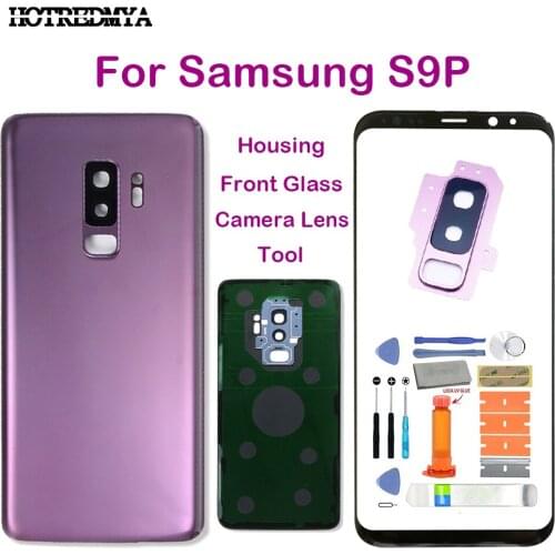 S9+ Touch Front Glass Panel+Rear Back Battery Housing Cover+Outer Camera Lens For Samsung Galaxy S9 plus G965 G965F SM-G965F