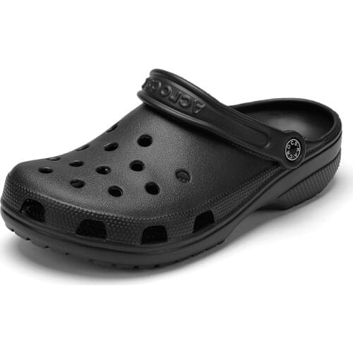 Men Sandals Crocks Summer Hole Shoes Beach Flat Sandals Slippers Girl PU Lovers Garden Shoes Men Slippers