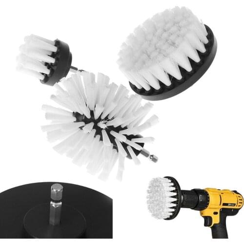 1pcs White Electric Floor Cleaning Brush Drill Power Tool Removing Stubborn Stain High Quality