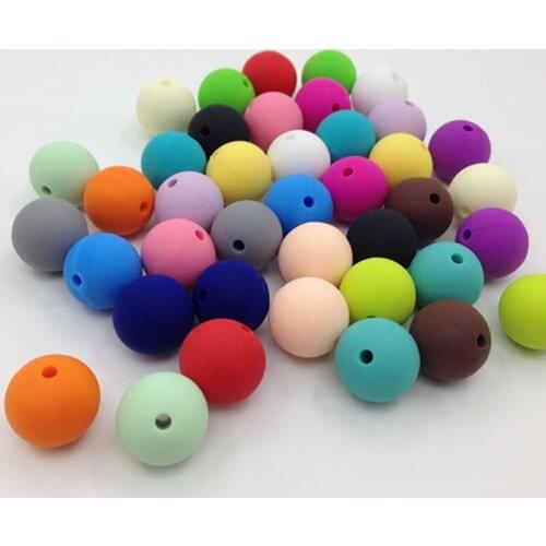 Silicone Beads 15mm 200pcs/lot Teething Necklace Round Silicone Bead Baby Teether Toy Silicone BPA Free Newborn Nursing