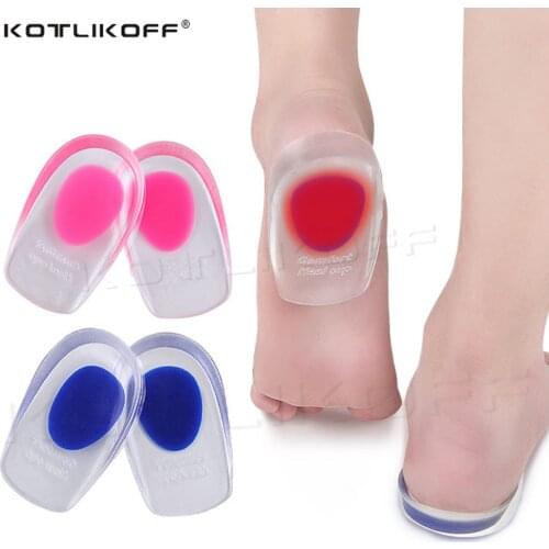 Silicone Gel Heel Cups Half Length Height Increase Insole for Shoes Inserts for Plantar Fasciitis Bone Spur & Achilles Pain