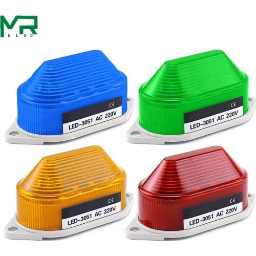 LED-3051 Strobe Signal Warning light 12V 24V 220V Indicator light LED Lamp small Flashing Light Security Alarm
