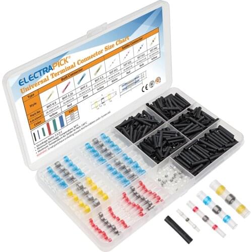 430pcs Heat Shrink Connector Cable Sleeves Waterproof Solder Seal Wire Connectors Insulated Marine Insulated Solder Connector