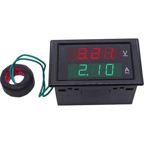 Volt Amp Meter 220V 380V detector automatic DL85-2042 LED Dual Display Voltage Amperage Gauge with Current Transformer AC200