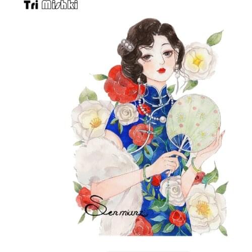 WCS978 cheongsam beauty girl car sticker PVC colorful Decals Waterproof sticker on Car Body Rear Window