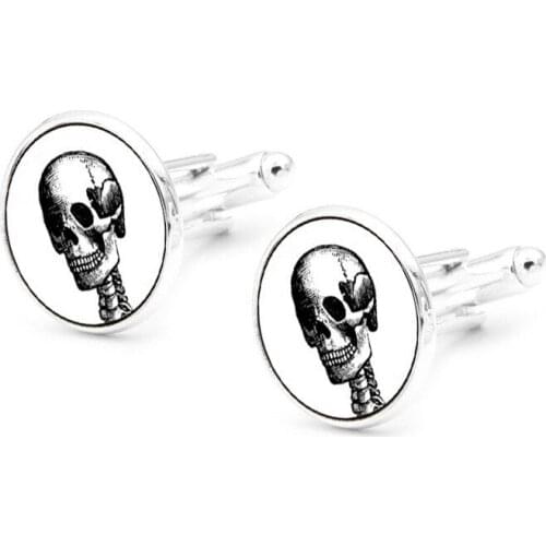 XK-5HXK0226 Suits Cufflinks with Strange Skeleton Pattern French Retro Men Shirts Sleeve Nails 5 Colors Cuff Link in Collection