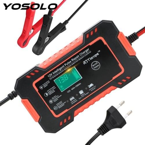 Wet Dry Lead Acid Battery Charger 12V 6A Car Battery Charger Agm Gel Wet Full Automatic Pulse Repair Fast Power Charging