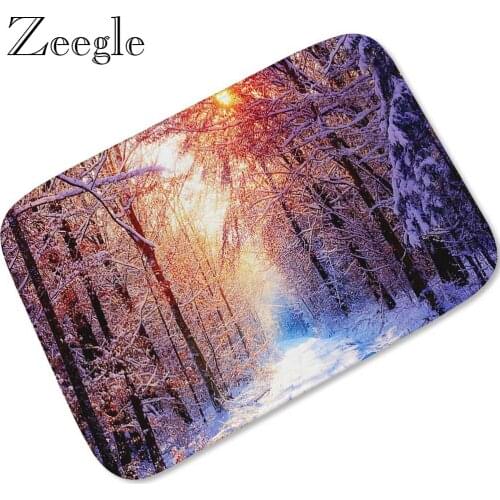 Zeegle Door Mat Bedroom Mat Non-slip Kitchen Carpet Outdoor Doormat Soft Foot Rug Hallway Carpet Washable Indoor Rug