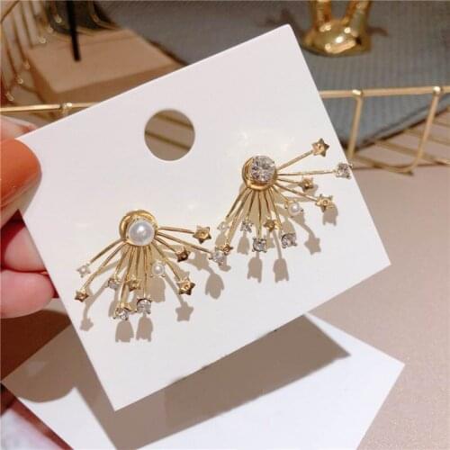 Korean Zircon Stars Front and Back Earrings For Women 2020 New Classic Simple Fashion Jewelry Earings Bijoux