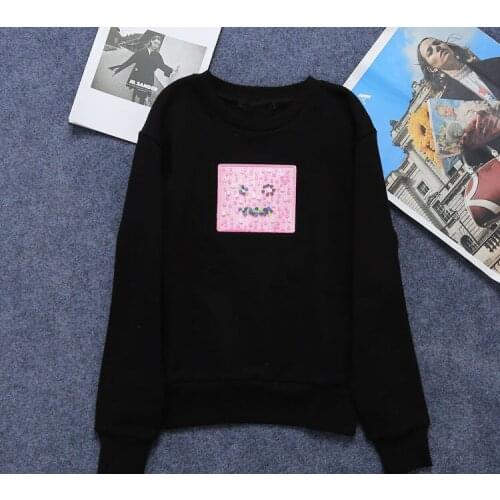 2021 Early Autumn Smiley Face Embroidery Womens Sweatshirt Long Sleeve O-Neck Ladies Loose Jumper Female Pullover Tops