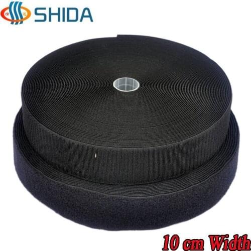 4 Inch 10 cm Width 5 Meters 1 Pair Black and White Grade A Sewing Hook and Loop Tape Nylon Fastener Straps for Cloth Accessories