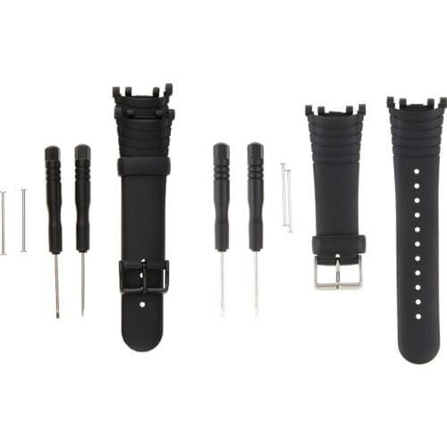 2 Pieces Soft Rubber Silicone Watch Band for SUUNTO VECTOR Stainless Steel Buckle Tool Kit Watchmaker Accessories