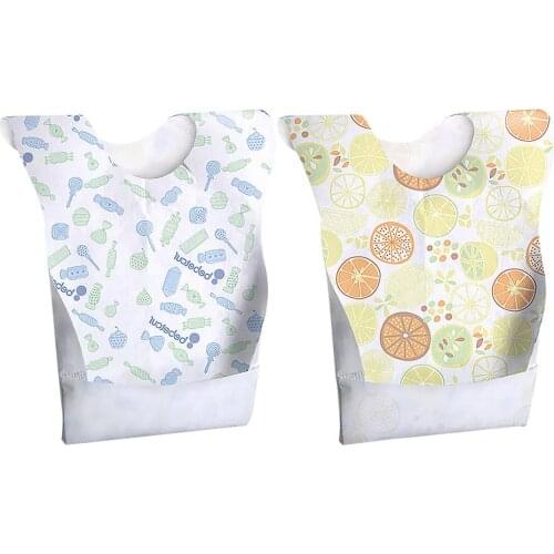 20 Pcs Baby Disposable Bibs Stain Resistant Toddler Adjustable Bibs For Travel Skin-friendly Large Pockets Easy To Use Baby Feed