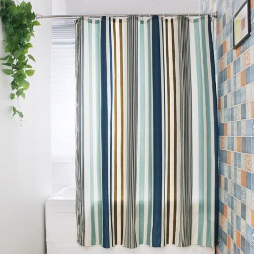 2019 Beautiful Green Striped Shower Curtain Polyester Mildew Resistant Bath Curtain Waterproof Fresh Bathroom Curtain Wholesale