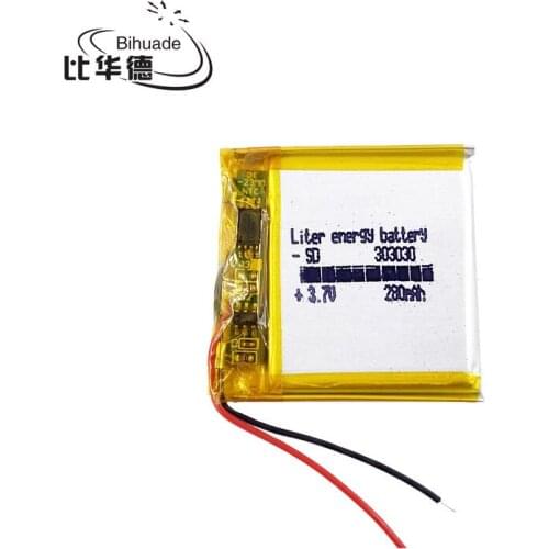 2.54MM PLUG XHR-2P 280mAh 303030 3.7V lithium polymer battery tape reading business pen Bluetooth device
