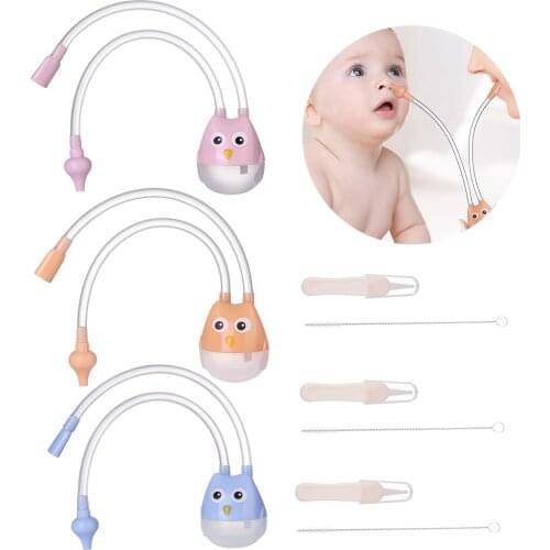 4pcs Professional Baby Needle Nasal Irrigator Portable Infant Nose Care Cleaner with Silicone Suction Tip for Baby Toddler Kids