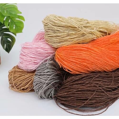 500g Solid Crochet Natural Paper Straw Threads Raffia Yarn Handcrafts DIY Knitting Hat Handbag Purse Basket Rattan Material