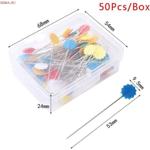 50Pcs Butterfly Flat Head Sewing Pin Mixed Colors Dressmaking Sewing Tool Needle
