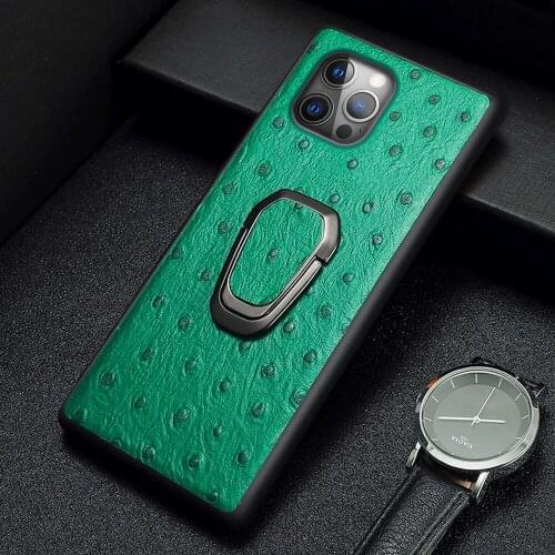 Genuine Leather Phone Case for iPhone 12 Pro Max 12 Mini 11 Pro Max X XS Max XR 6 6s 7 8 Plus SE 2020 Magnetic Kickstand Cover