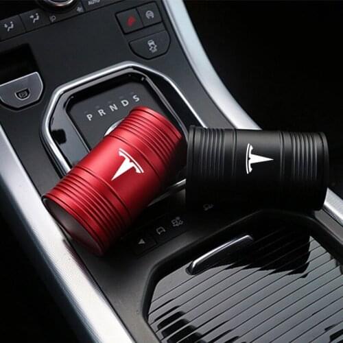 For Tesla Model 3 Model X Model S Model Y Luxury Aluminum alloy Car Ashtray Creative Personality Car Smokeless Cup Holder