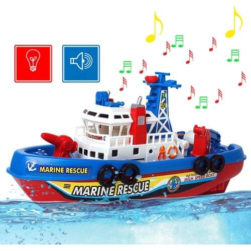 Electric Ship Fire Boat Cultivate Hands-on and Thinking Skills Water Spray Music Sound Light Children Educational Toys