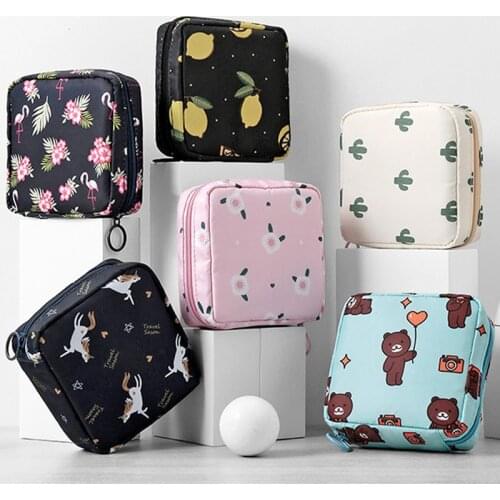 Sanitary Napkin Waterproof Storage Bag Cute Portable Lipstick Zipper Cosemetic Cases Casual New Fashion Dropshipping Recommend