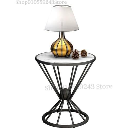 Italian Light Luxury Side Table Sofa Side Table Nordic Corner Table Simple Round Table Apartment Bedroom Bedside Table Living Ro