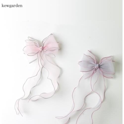 Kewgarden Wholesale 2" 5.5cm Colored Edge Wavy Organza Ribbons DIY Hair Bow Accessories Handmade Tape Wedding About 25 Yards