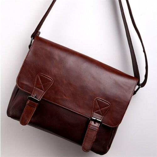 Leather Business Bag Laptop Briefcase PU Leather Fireproof Document Bag